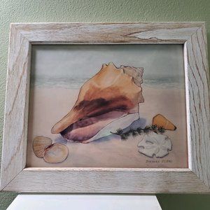 SeaShell Water Color Print by Barbara Fleri